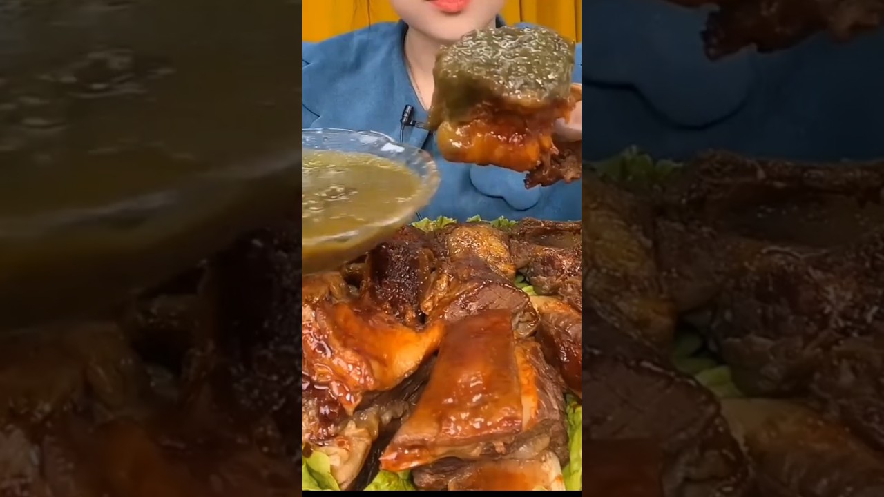 Fall-Off-The-Bone Beef Ribs #mukbang #beef