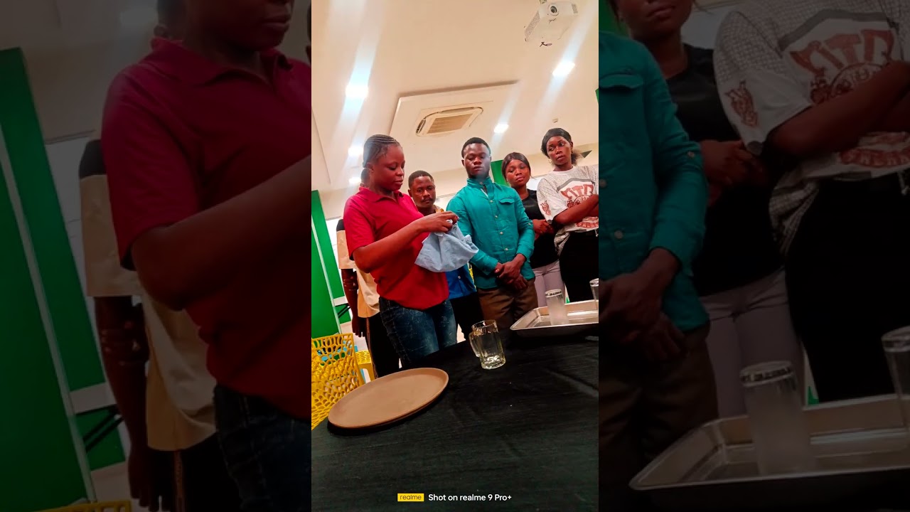 Glass wiping training in Africa