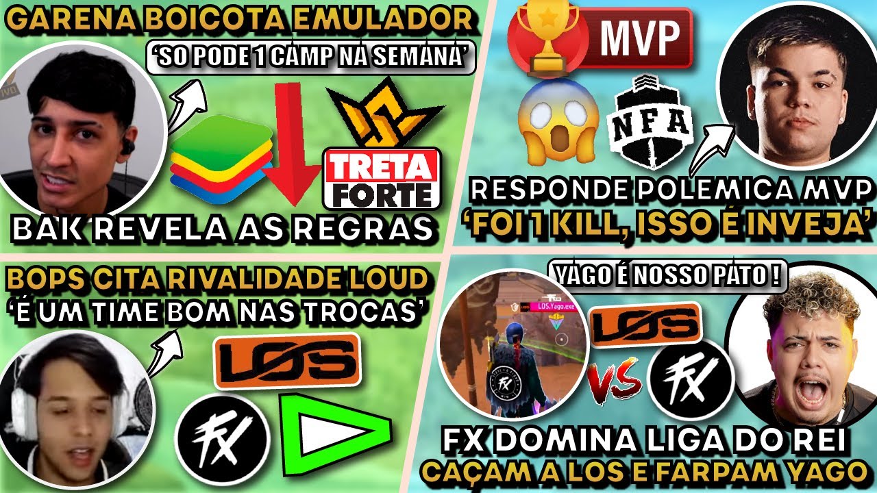 FX 4 BOOYAHS FARPA YAGO! GARENA BOICOTA EMULADORES! BOPS RIVALIDADE VS LOUD! LUCI RESPONDE POLEMICAS