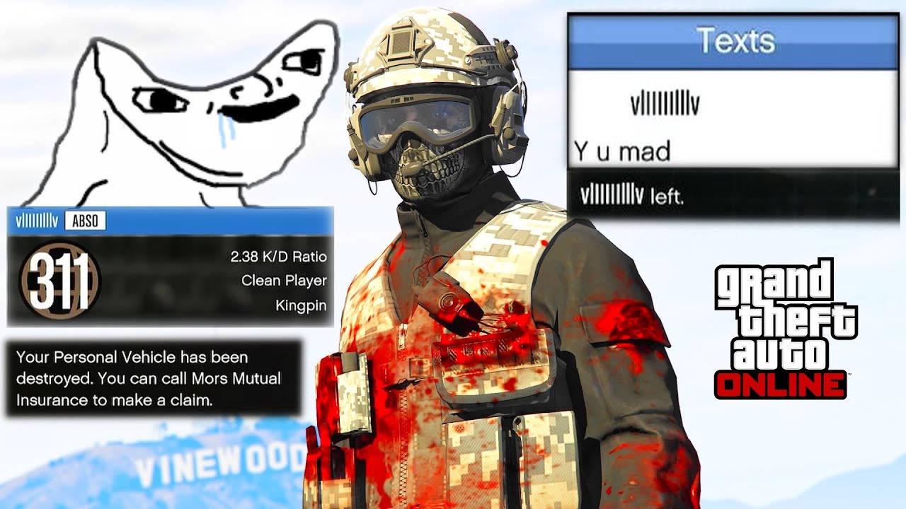 A Griefing Barcode And His Useless Minion Get Taught A Lesson In GTA Online