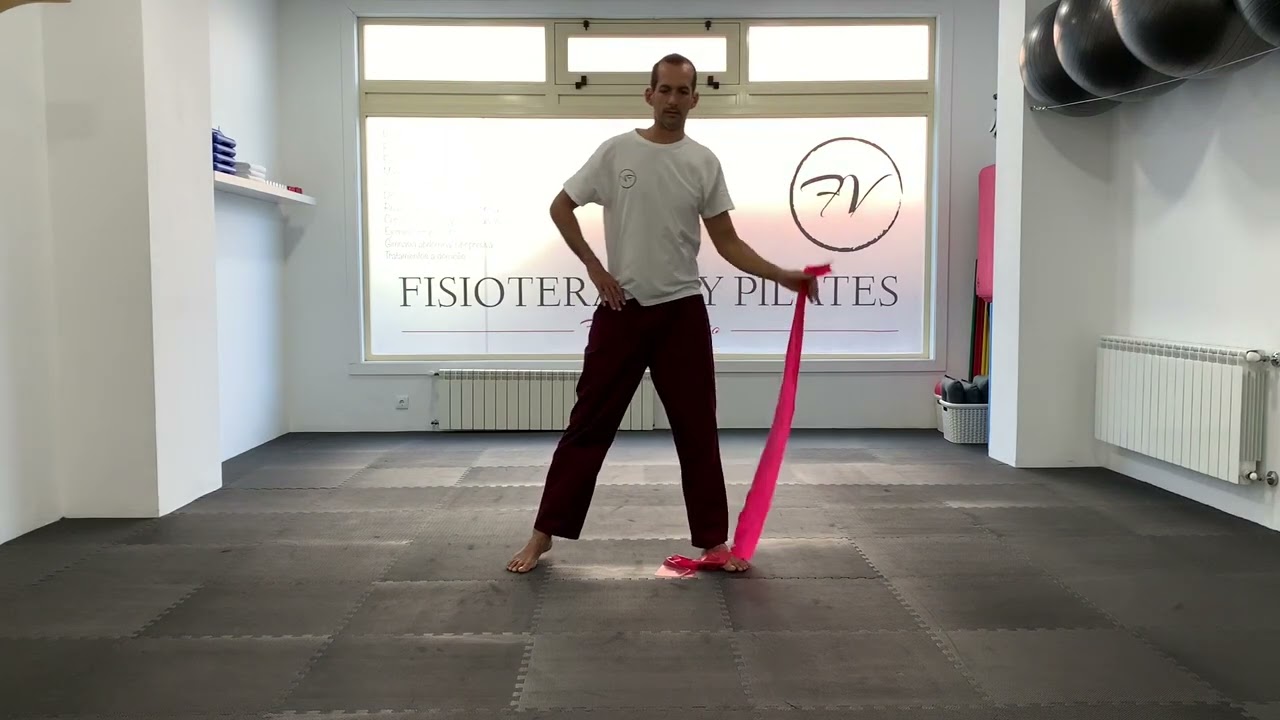 Pilates con gomas. Theraband.