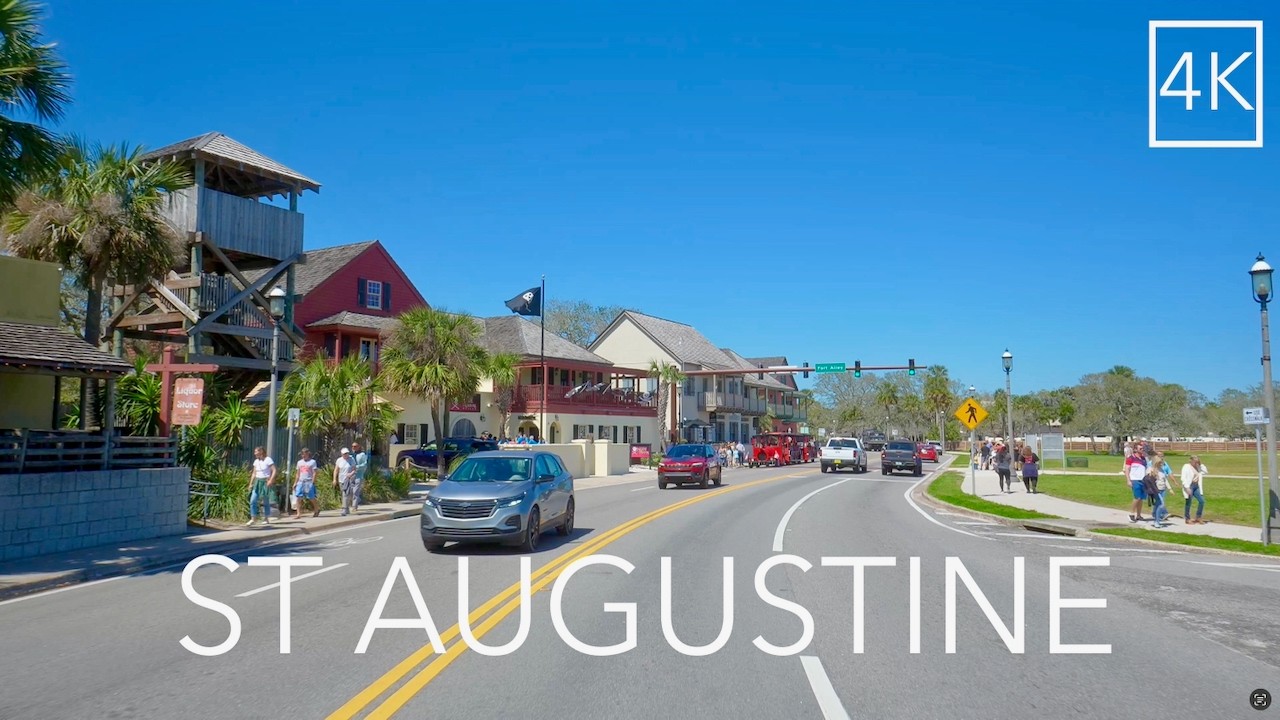 St Augustine Florida Scenic City Drive 4K - Driving America's Oldest City