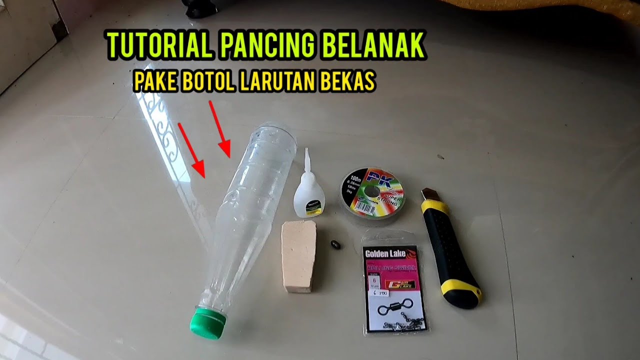 tutorial membuat pancing belanak|| pake botol larutan bekas|| teknik pelampung