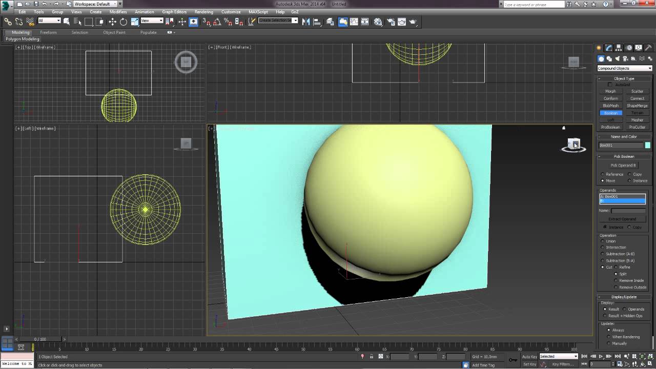 3D Max. Урок №16. Операции Boolean и ProBoolean.