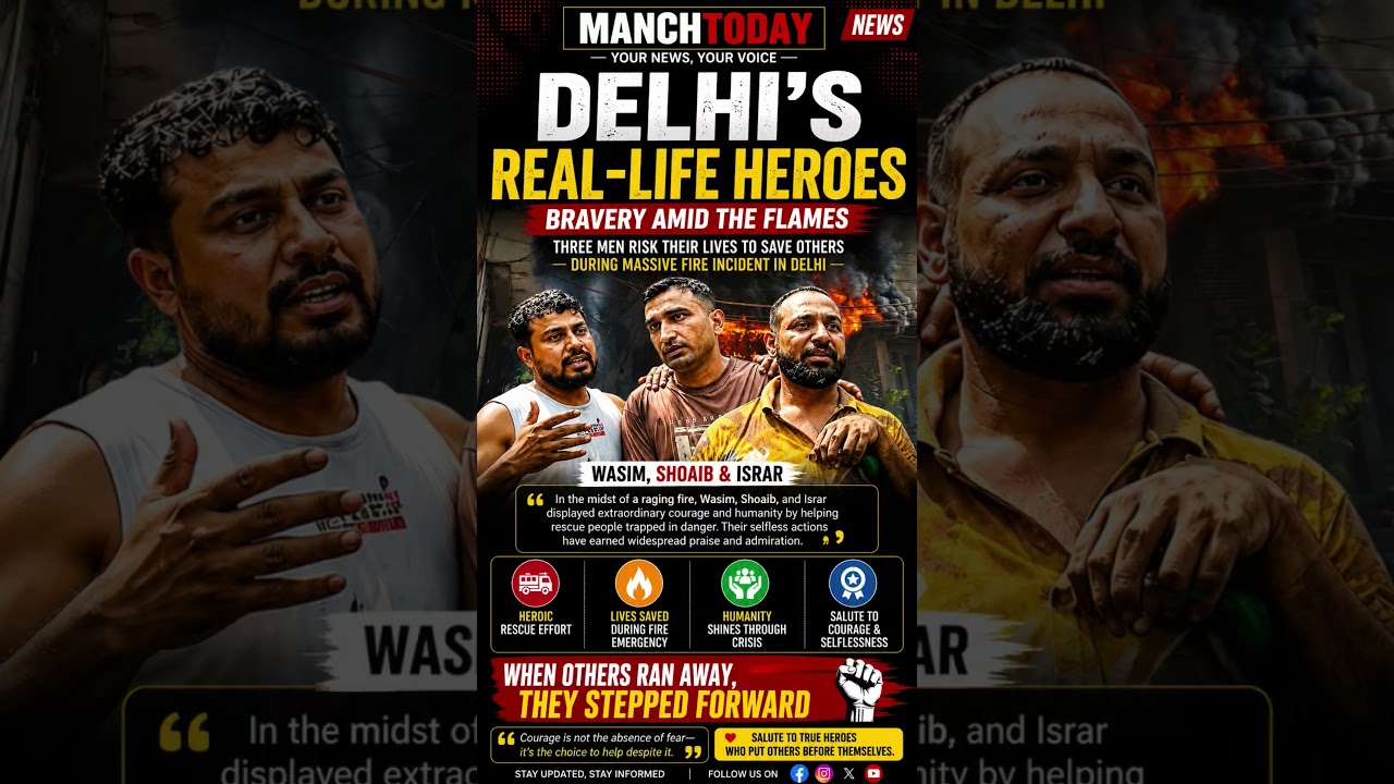 Delhi Fire Heroes: Wasim, Shoaib & Israr Hailed for Courageous Rescue During Massive Blaze |
