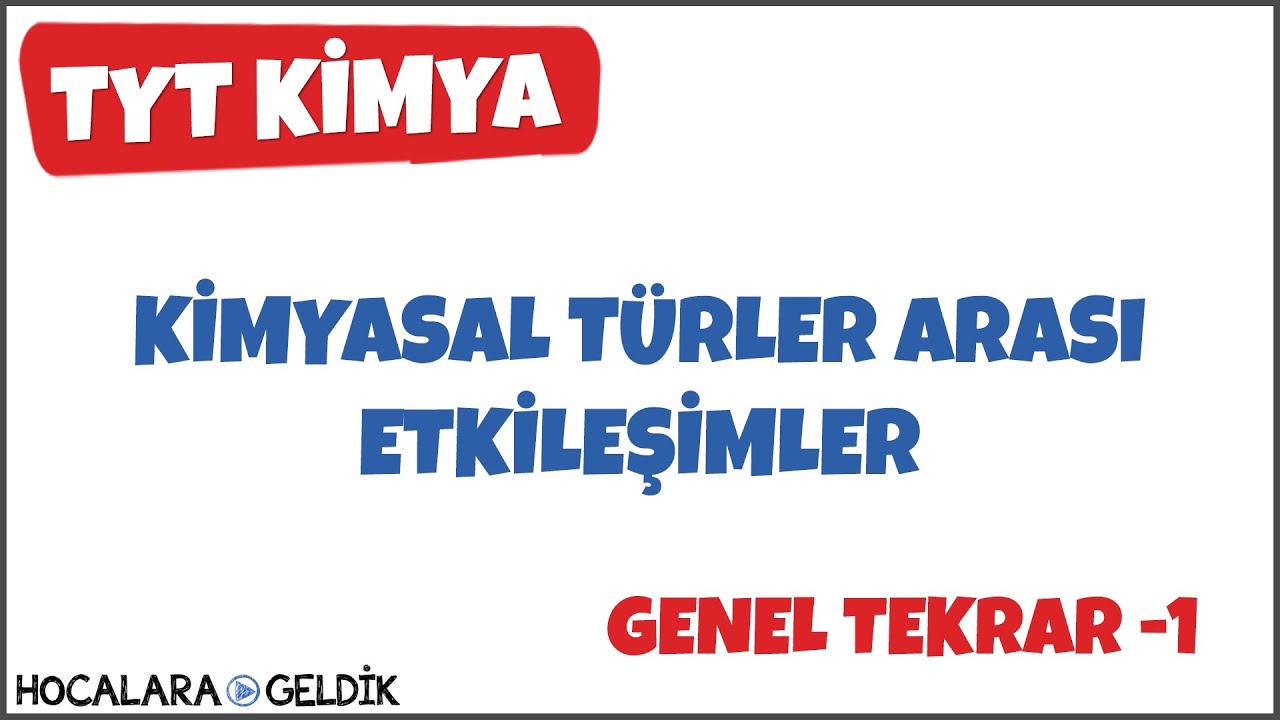 Kimyasal Türler Arası Etkileşimler