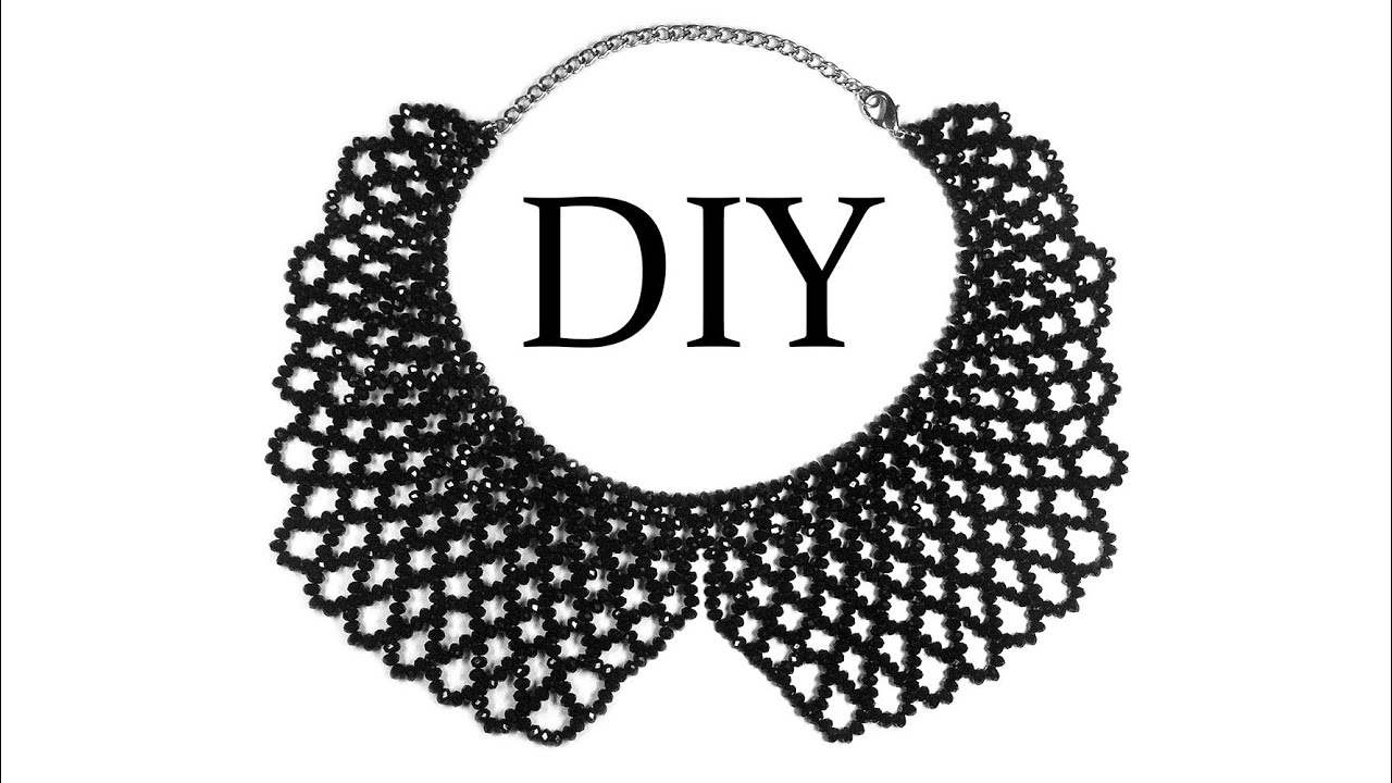 DIY: How to make beaded necklace (collar) / Как сплести воротник из бисера (бусин) 