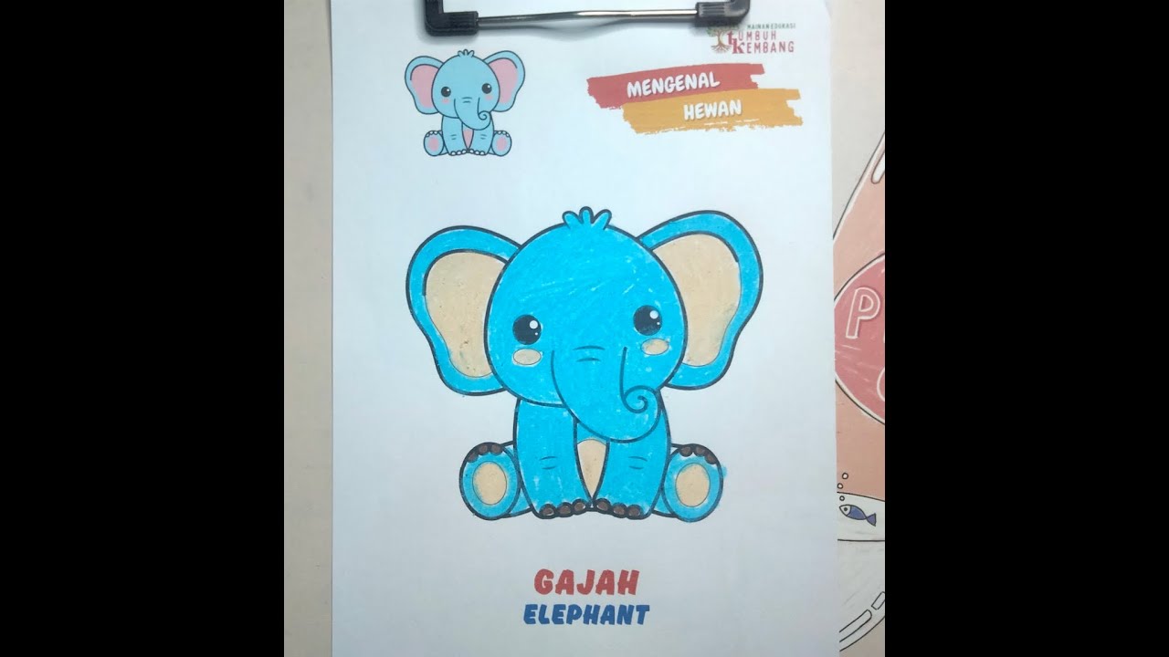 Tutorial Mewarnai Gajah dengan Krayon. #gajah #elephant #drawing #coloring #mewarnaigajah