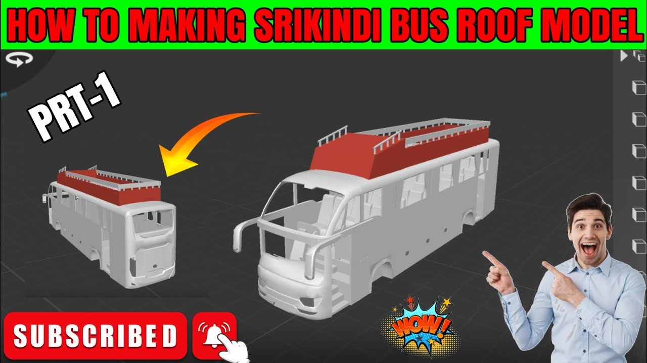 HOW TO MAKINH SRIKINDI BUS ROOF 3D MODEL PRT-1 BUS SIMULATOR INDONEDIA