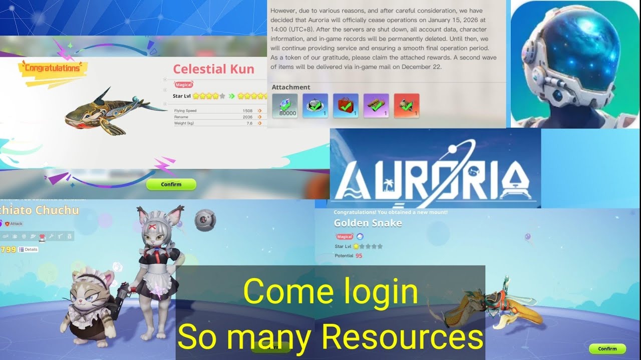 Come Login for Many Resources before close || Auroria a Playful Journey
