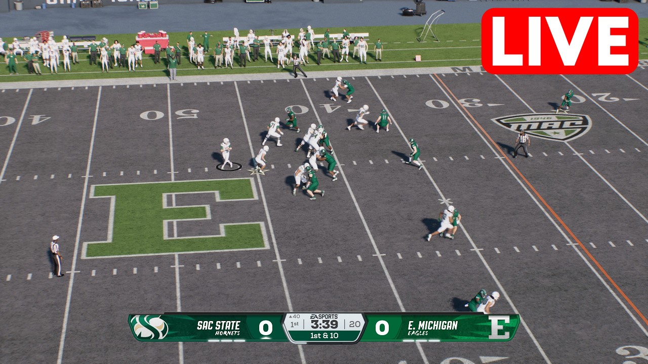 🔴 Sac State Hornets vs Eastern Michigan Eagles | NCAAF Week 1 - 2026 College Football 27 Simulation