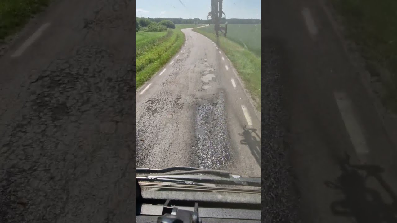 Asphalt road repair, Swemco RP1800 Road Patcher-Svevia Sweden