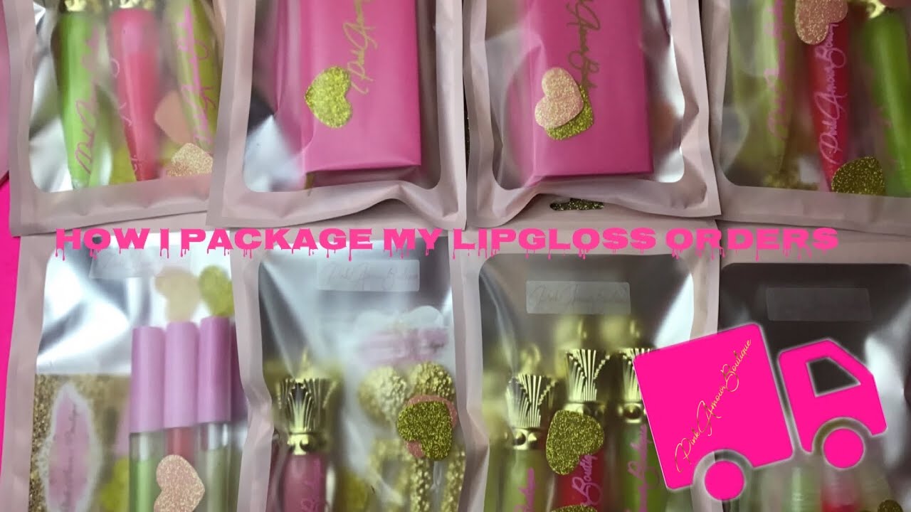 HOW I PACKAGE MY LIP GLOSS ORDERS | PINK AMOUR BOUTIQUE