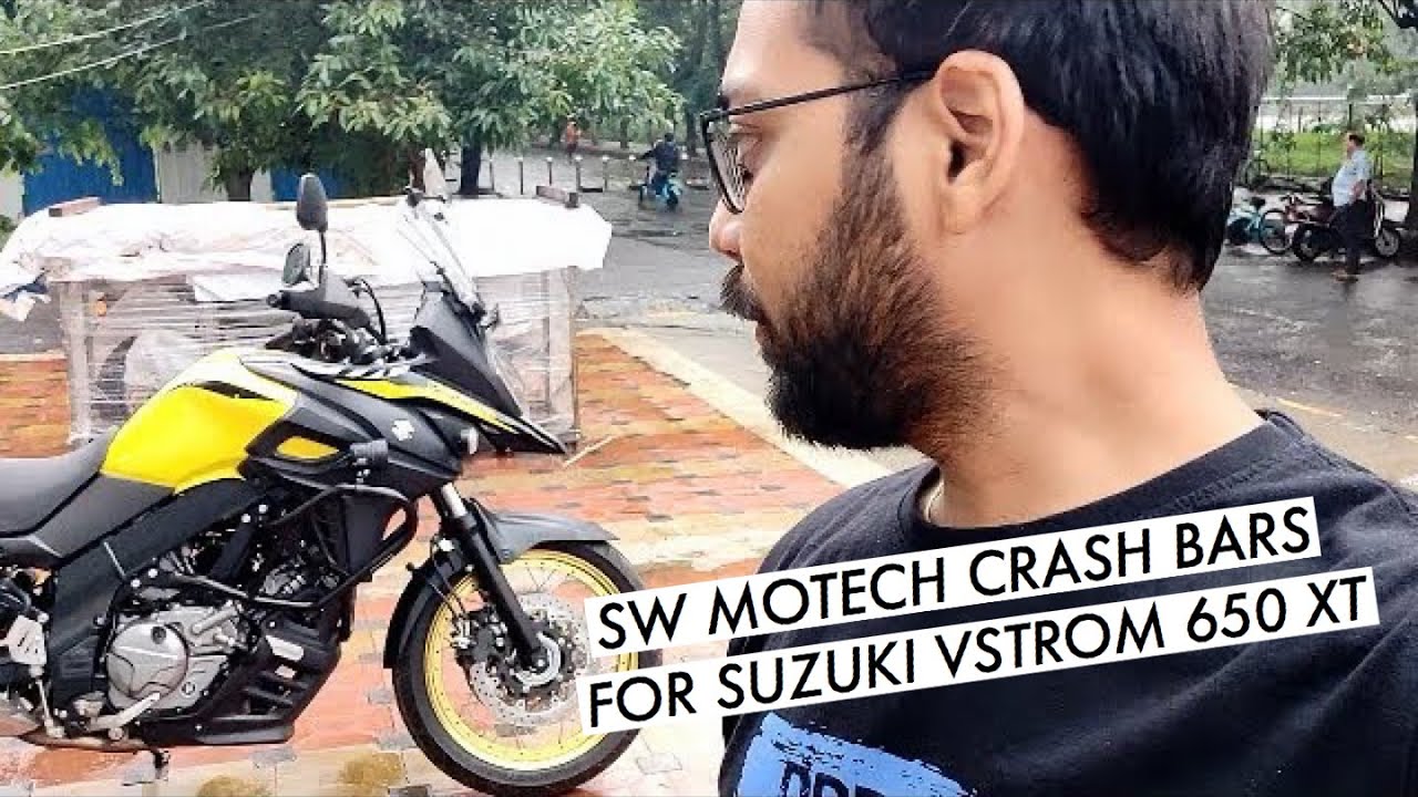 SW-Motech Crash bars Installation on Suzuki Vstrom 650 XT | Evotech Radiator Grill & Aux LED