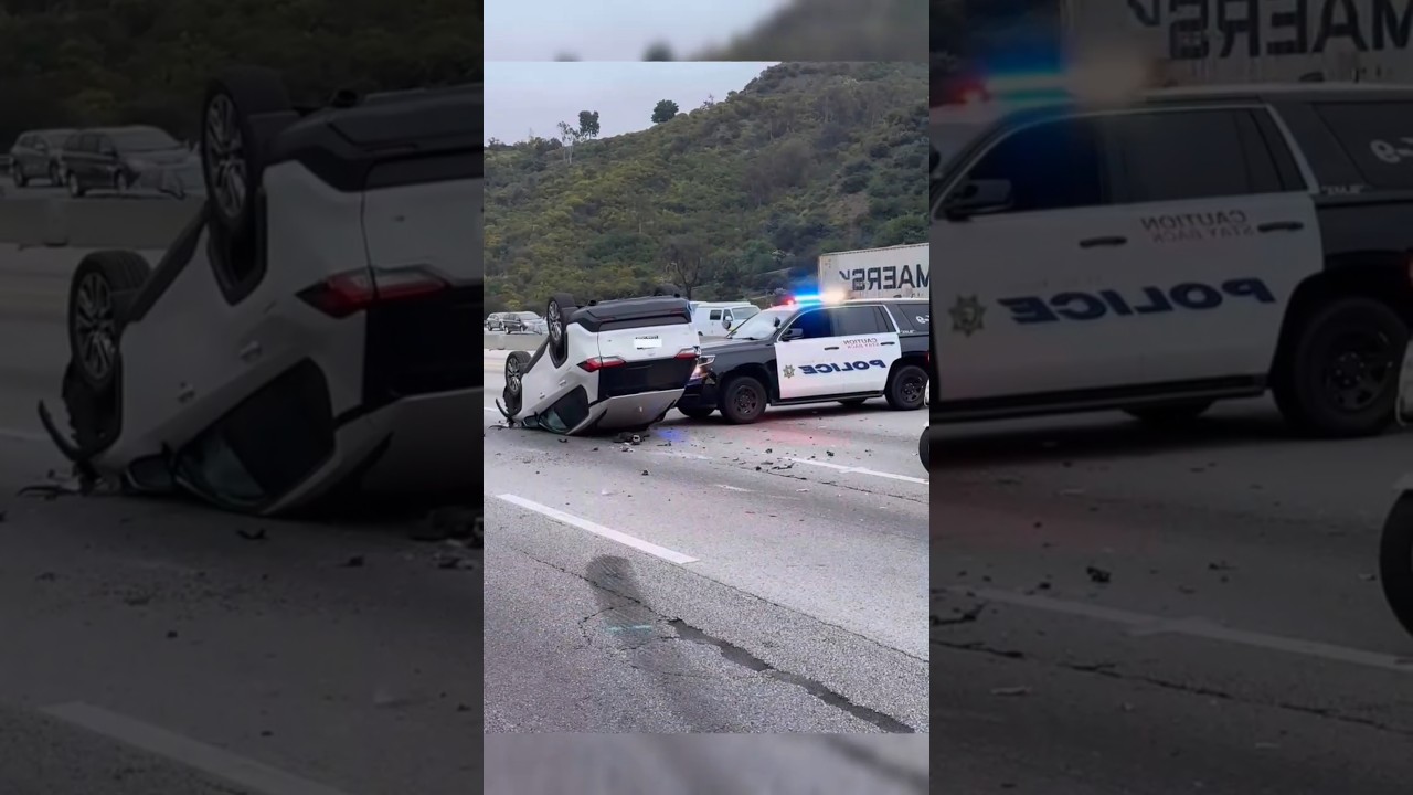 Toyota corolla accident police help in road clearance. Which car is more powerful police or corolla.