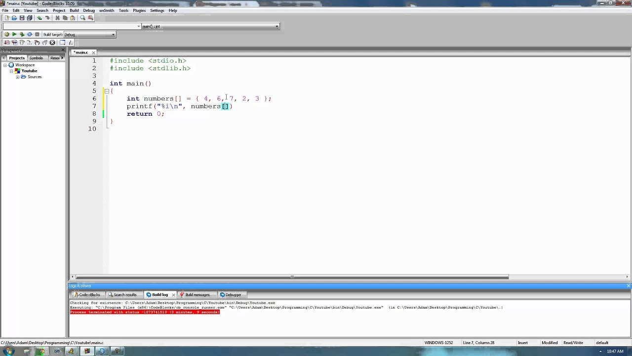 C Programming Tutorial 16, Arrays pt.1