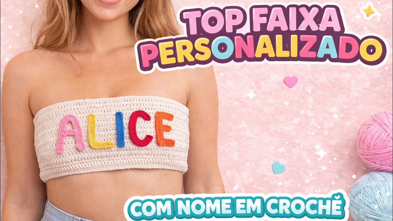 Top Faixa Personalizado com Nome em Croch&ecirc; | Passo a Passo F&aacute;cil para Iniciantes #carnaval #viral