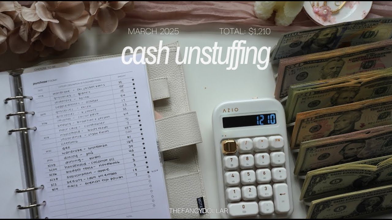 CASH ENVELOPE UNSTUFFING | $1,210 | New Purchase Tracker