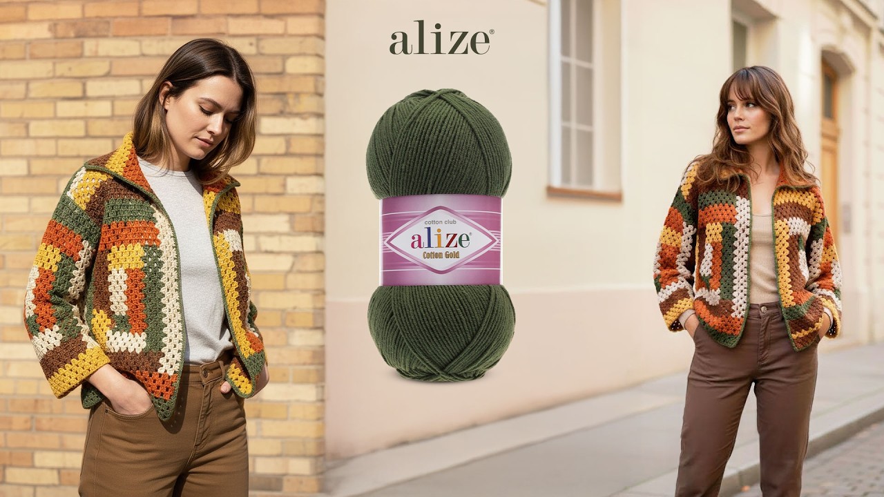Весенний кардиган из пряжи Alize Cotton Gold