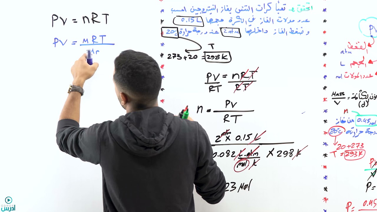 كيمياء الأول ثانوي درس قانون الغاز المثالي