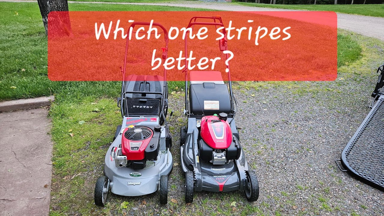 Which lawn mower stripes better, Honda or Masport Rotarola @honda or @MasportLimited