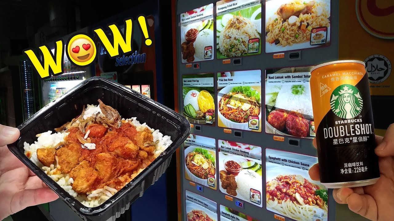 WOW! Hot Meal & Starbucks Coffee Vending Machine At Malaysia Highway Rest & Services Area