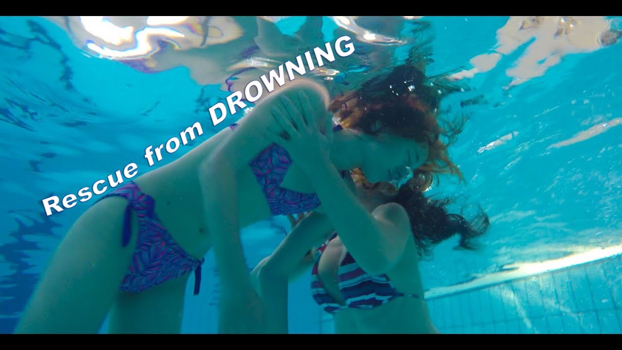 Swimming pool rescue from DROWNING underwater with CPR