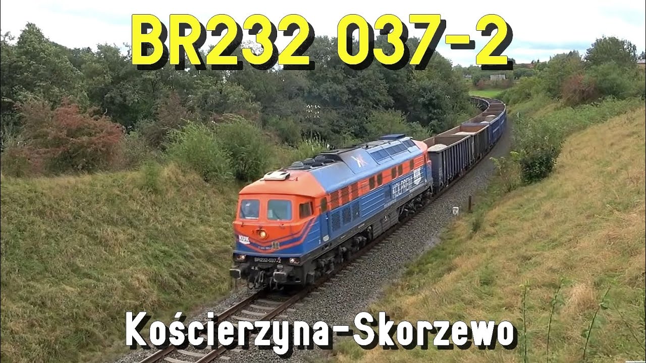 Wyjąca Ludmiła w kaszubskiej scenerii: BR232 037-2 Kościerzyna // Ludmilla BR232 037-2 Koscierzyna