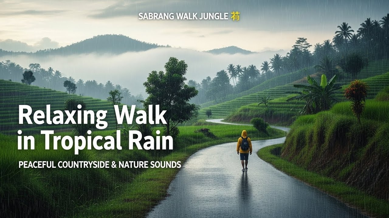 Calming ASMR Rain Walk – Real Jungle Sounds, No Music 