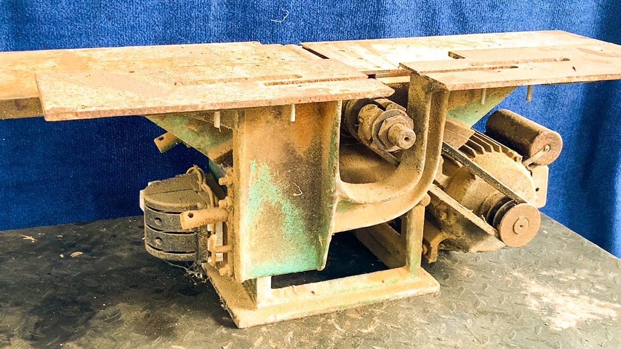 Restore Woodworking Machines // Table Saw And Drill 3 - In - 1 Restoration Process
