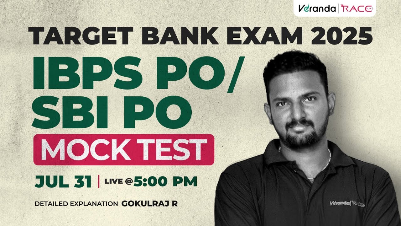 TARGET BANK EXAM 2025 | IBPS PO SBI PO MOCK TEST | BY - GOKULRAJ