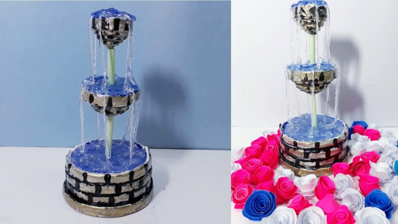 DIY Crafts: How to make a Waterfall Fountain Show piece/Using wasted newspaper