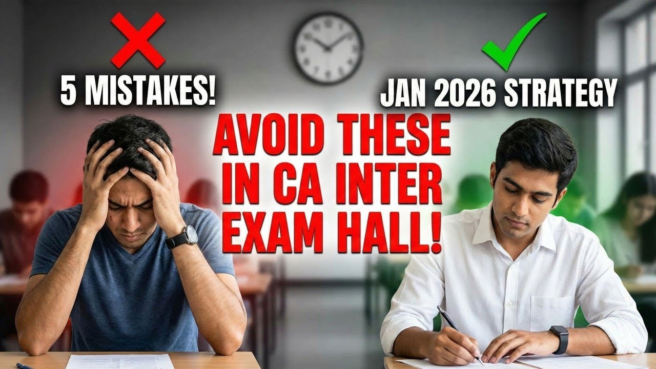 CA Inter Jan 2026: 5 Mistakes to Avoid in Exam Hall | Last Minute Tips