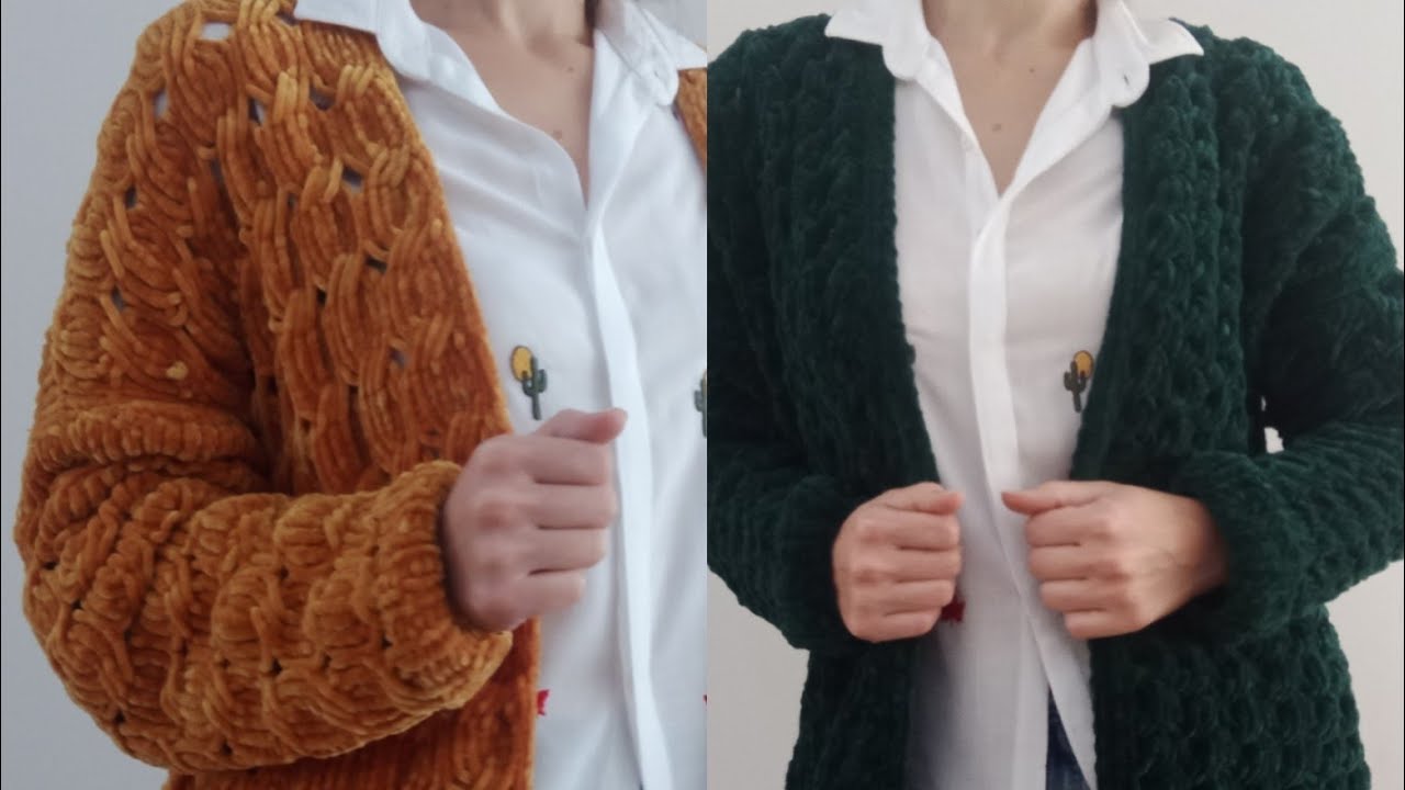 çok kolay salaş kadife hırka yapımı
