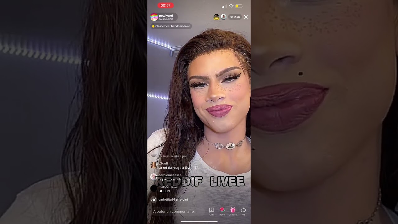 Pewiyard en live TikTok
