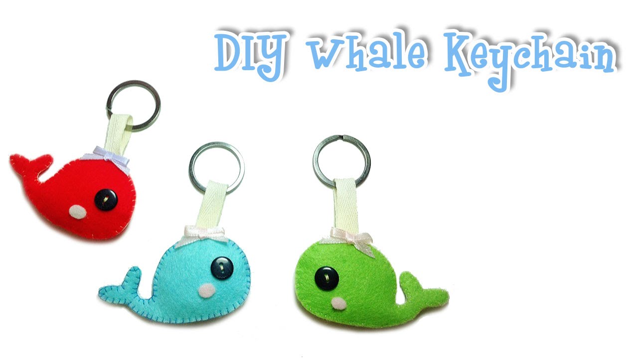 DIY Felt Craft/ พวงกุญแจปลาวาฬผ้าสักหลาด /Whale  Keychain/ English Subtitle)