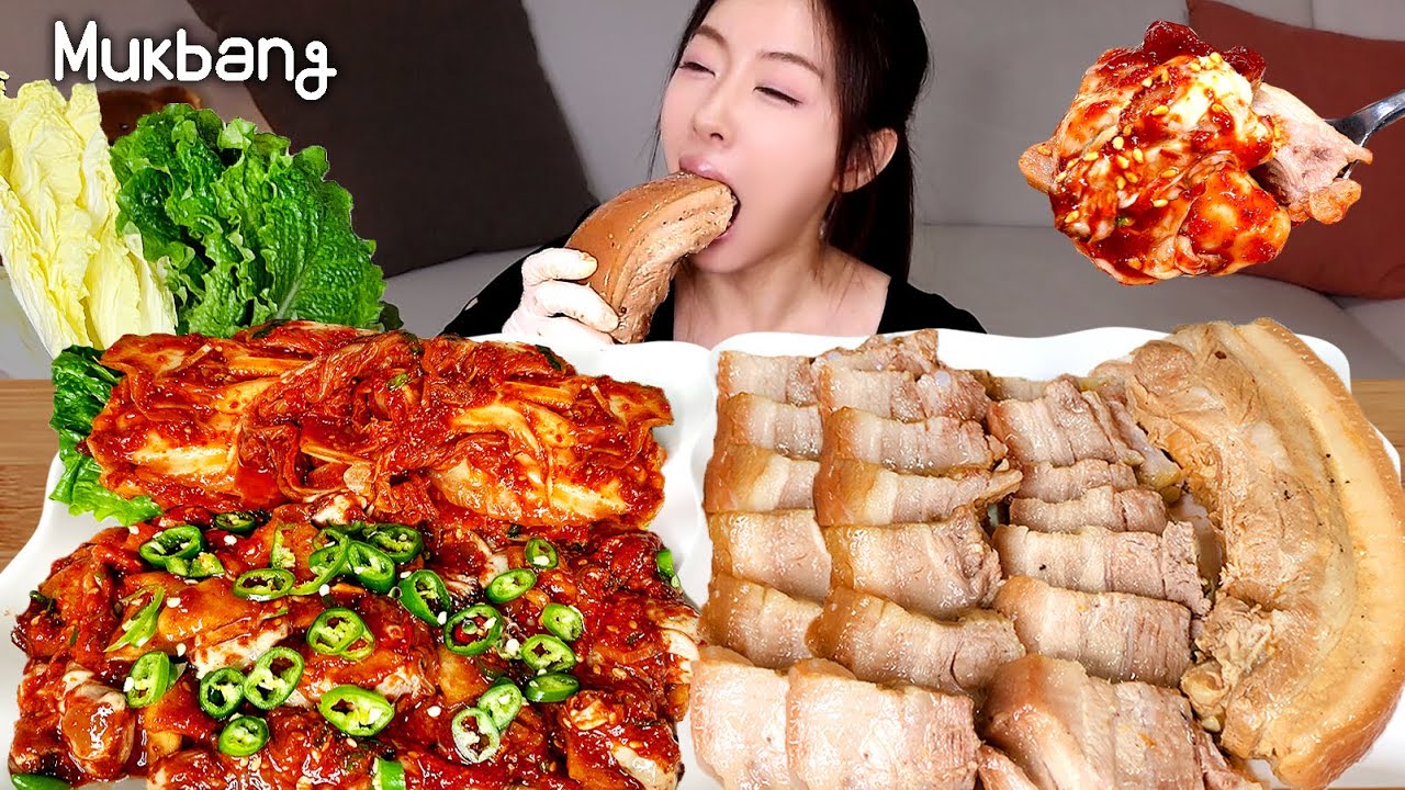겨울맞이 레전드 굴보쌈 먹방!!갓 담근 통영 굴무침 & 겉절이에 야들야들한 통삼겹 보쌈 리얼먹방▶보쌈먹방 kimchi & Bossam ASMR  REAL MUKBANG