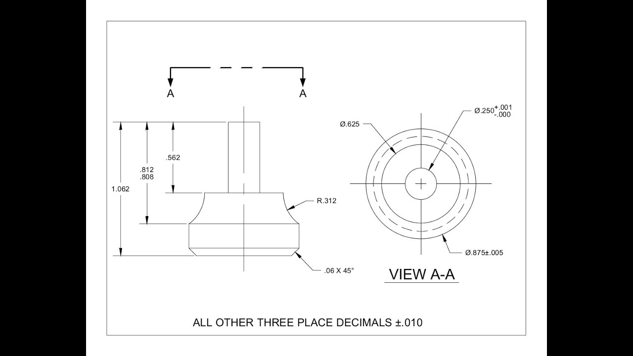 Intermediate AutoCAD - Section View and Tolerancing Dimensions