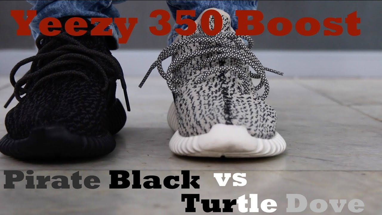 Yeezy Boost 350 'Pirate Black' vs 'Turtle Dove' On Feet