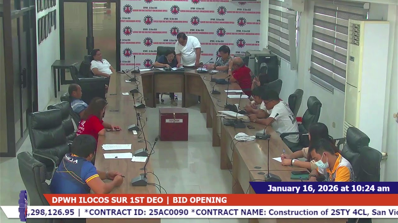 Procurement Livestream for DPWH Ilocos Sur 1st DEO - January 16, 2026