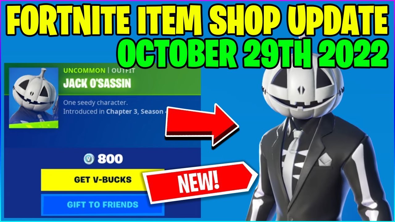 Fortnite Item Shop *NEW* JACK O'SASSIN SKIN! [October 29th, 2022] (Fortnite Battle Royale)
