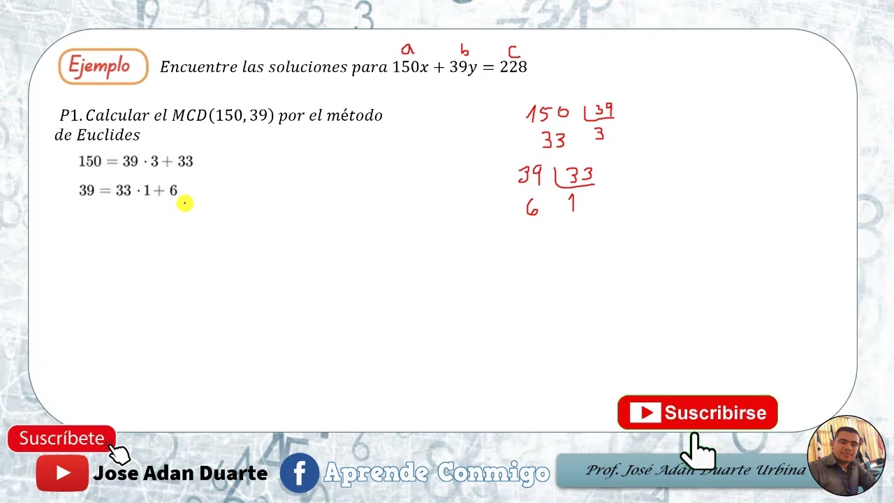 Solución de Ecuaciones Diofánticas usando el algoritmo de Euclides y edintidad de Bézout