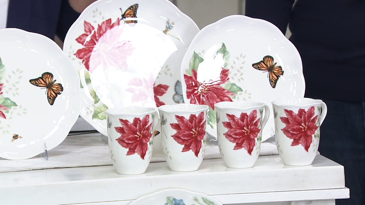 Lenox Butterfly Meadow 12pc Porcelain Dinnerware Set on QVC