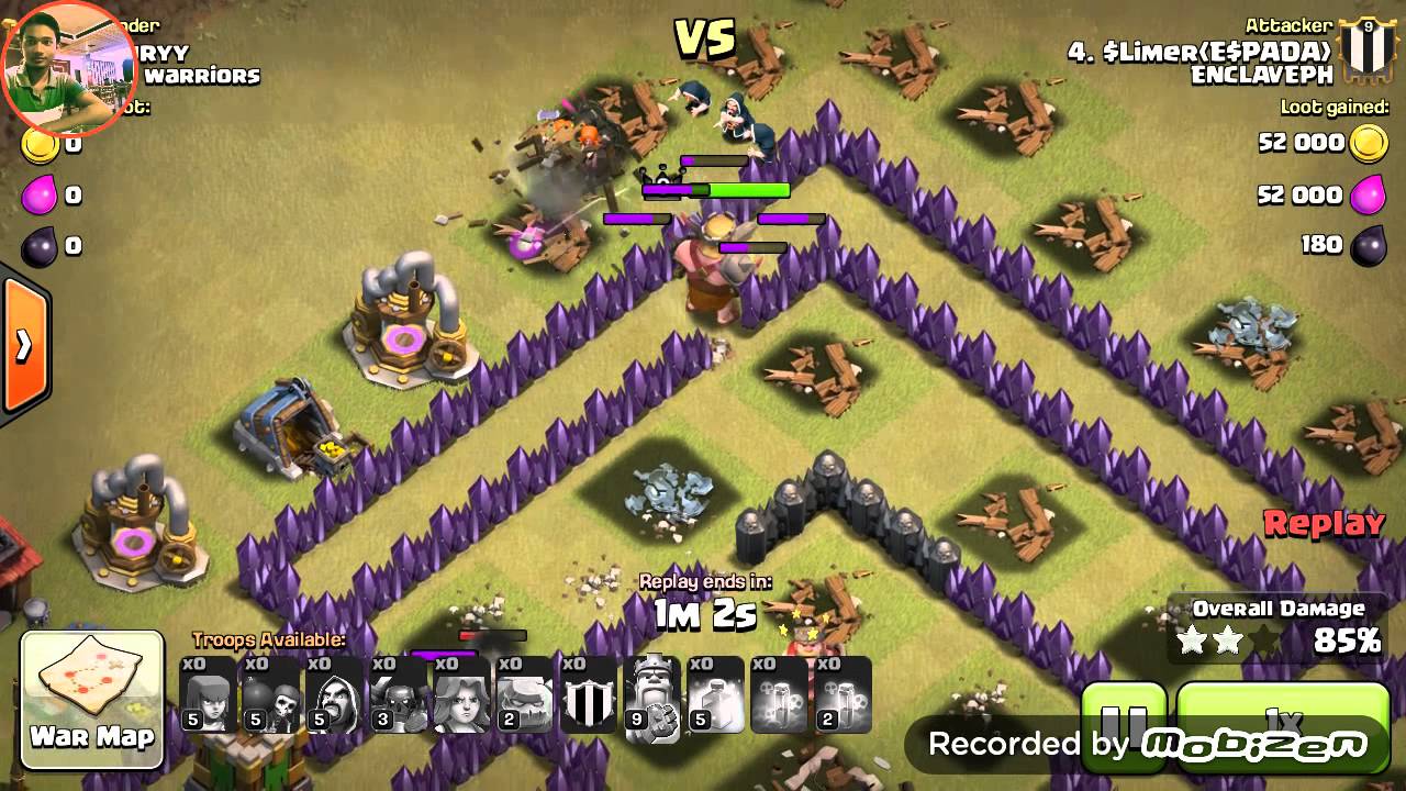 Clash of clans-Th8 2016 new war strategy Valkyrie attack aka 