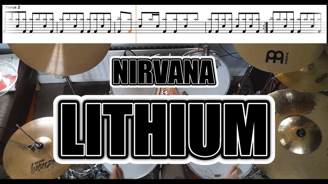 Nirvana - Lithium - Drum Cover With SHEET MUSIC