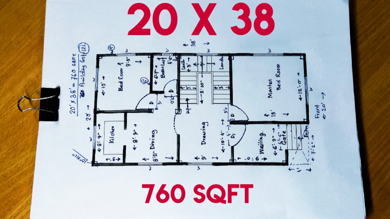 20 x 38 house design II 20 x 38 ghar ka naksha II 20 x 38 house plan