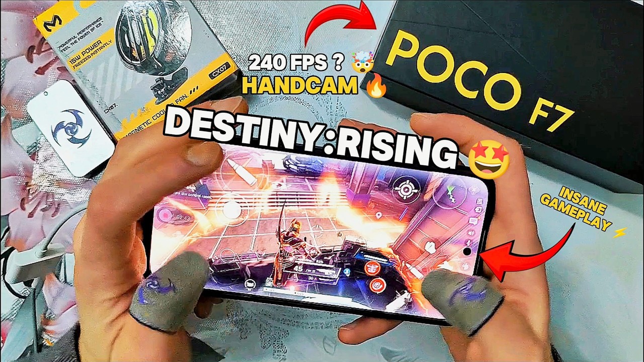 POCO F7 DESTINY:RISING GAMEPLAY TEST! 🤯 SUPERSMOOTH ULTRA EXTREME 240 FPS ? 🤩 - HANDCAM