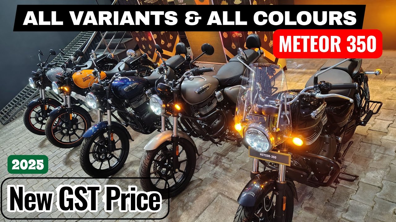 2025 New Launch 🚀 Royal Enfield Meteor 350 All Variants & Colours, New GST Price WalkAround Review 