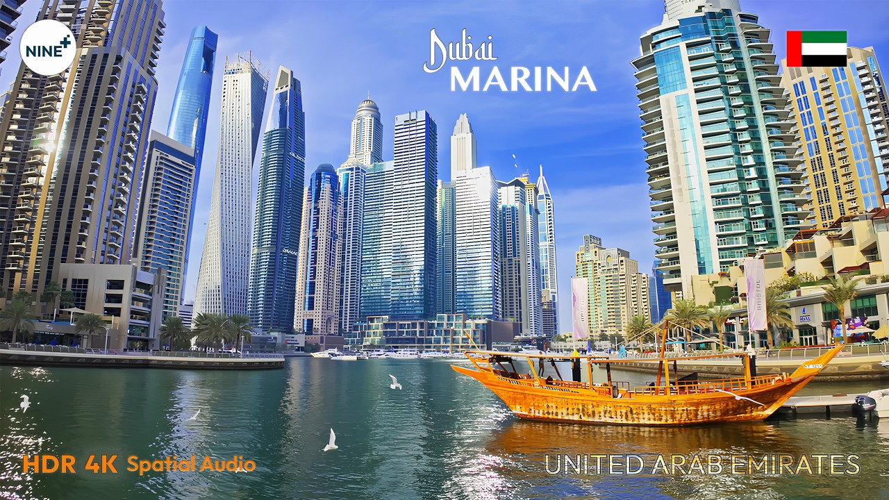 Dubai Marina | Jumeirah Residence | Dubai | United Arab Emirates | Walking Tour | 4K HDR | NINE Plus