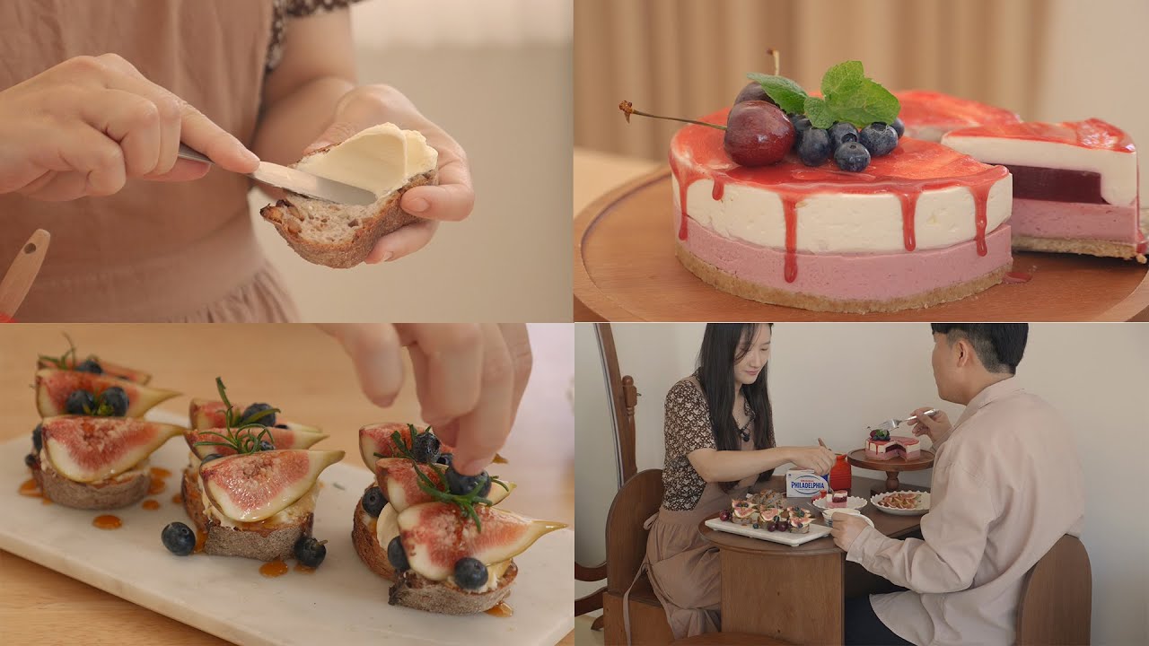 홈파티 메뉴 개발일지 ㅣ 라즈베리 레어 크림치즈 케이크&무화과 크림치즈 샌드위치